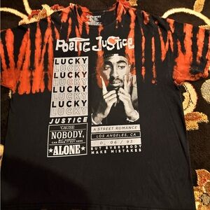 Chemistry POETIC JUSTICE TUPAC SHAKUR red/orangeBlack Tie Dye T-Shirt unisex